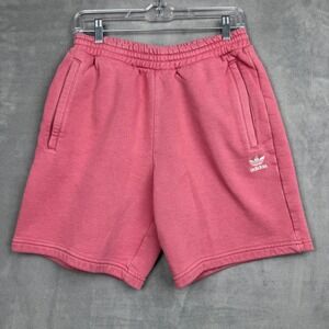 Adidas Pink Cotton Blend Sweat Shorts Logo Casual Athletic Womens M